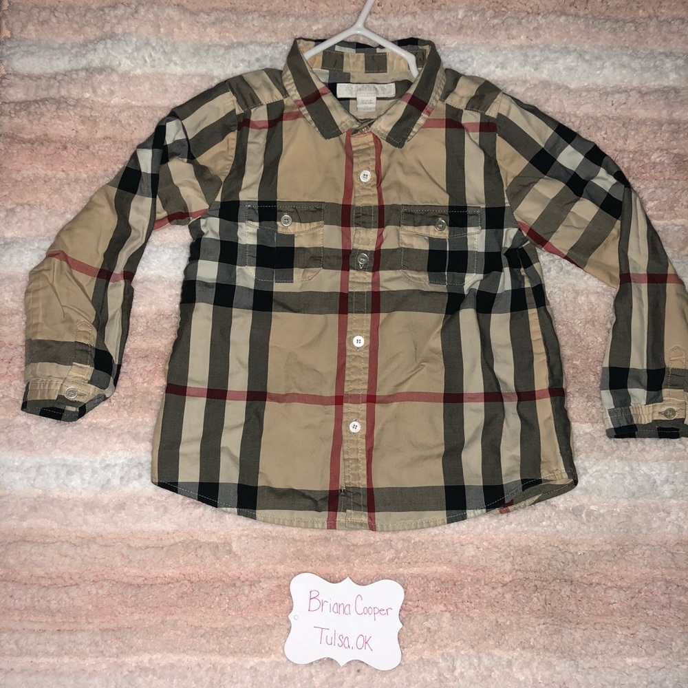 Burberry boys 3t/3y long sleeve button up.